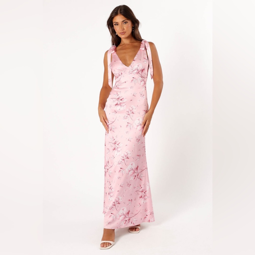 Petal & pup stain floral shoulder tie maxi dress nwot